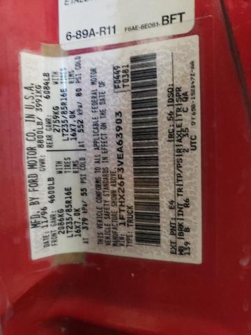 1FTHX26F3VEA63903 - 1997 FORD F250 RED photo 12