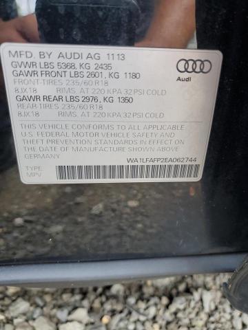 WA1LFAFP2EA062744 - 2014 AUDI Q5 PREMIUM PLUS BLACK photo 13