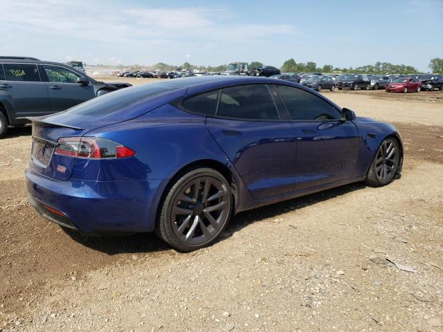 5YJSA1E63MF451133 - 2021 TESLA MODEL S Կապույտ լուսանկար 3