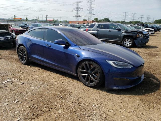 5YJSA1E63MF451133 - 2021 TESLA MODEL S Կապույտ լուսանկար 4