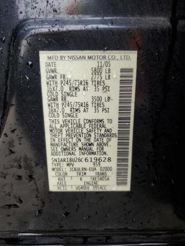 5N1AR18U26C619628 - 2006 NISSAN PATHFINDER LE BLACK photo 13