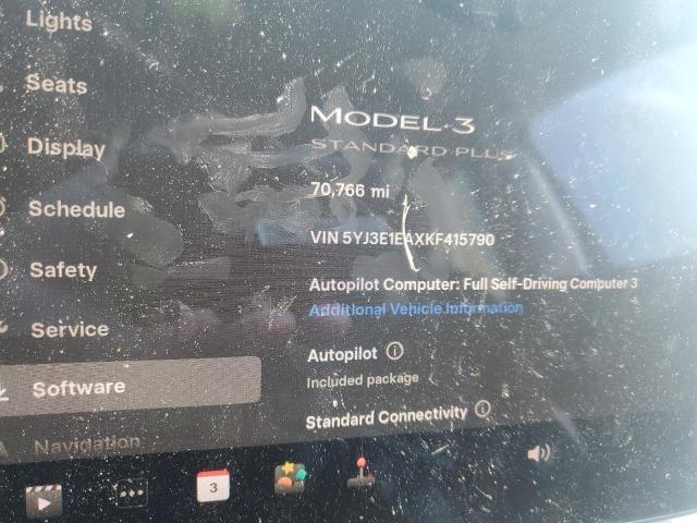 5YJ3E1EAXKF415790 - 2019 TESLA MODEL 3 Czarny zdjęcie 9