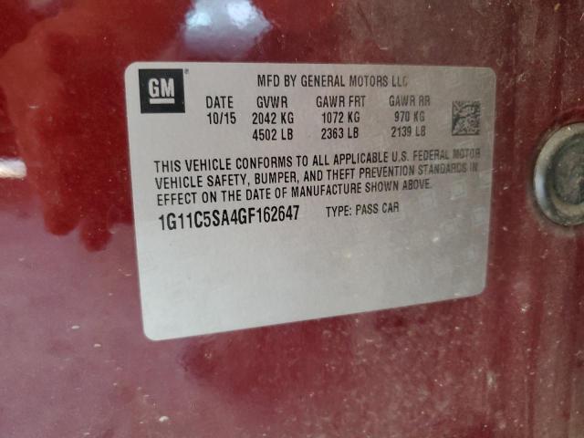 1G11C5SA4GF162647 - 2016 CHEVROLET MALIBU LIM LT Марун фото 13