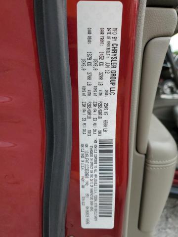 1C4RJFAT1CC352880 - 2012 JEEP GRAND CHEROKEE LAREDO RED photo 13