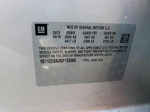 1G11C5SA3GF132989 - 2016 CHEVROLET MALIBU LIM LT SILVER photo 13