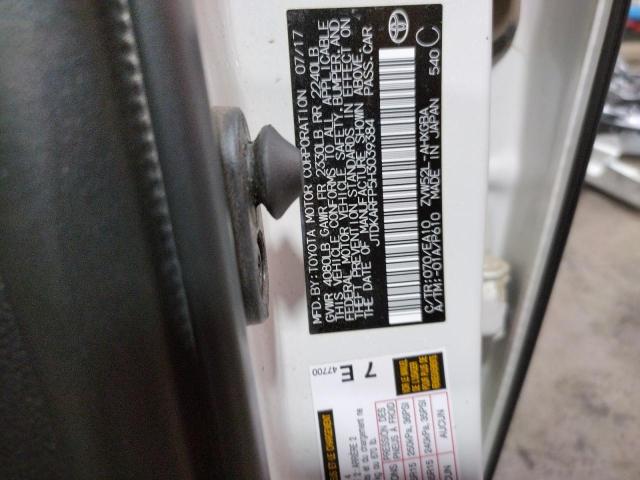 JTDKARFP5H3039384 - 2017 TOYOTA PRIUS PRIM თეთრი ფოტო 13