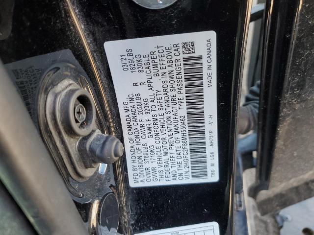 2HGFC2F86MH550462 - 2021 HONDA CIVIC SPORT 黑色 照片 12