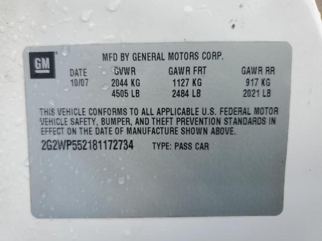 2G2WP552181172734 - 2008 PONTIAC GRAND PRIX 白色 照片 12