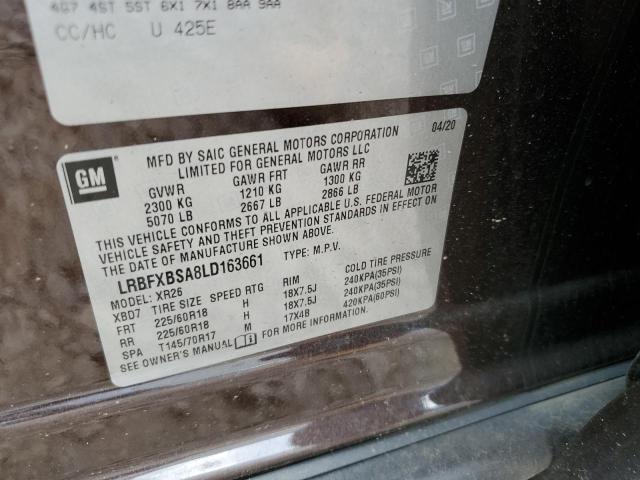 LRBFXBSA8LD163661 - 2020 BUICK ENVISION PREFERRED BROWN photo 13