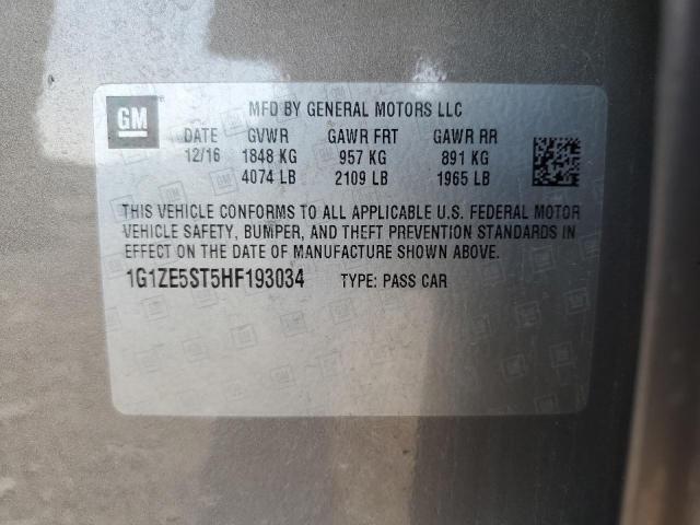 1G1ZE5ST5HF193034 - 2017 CHEVROLET MALIBU LT GRAY photo 12