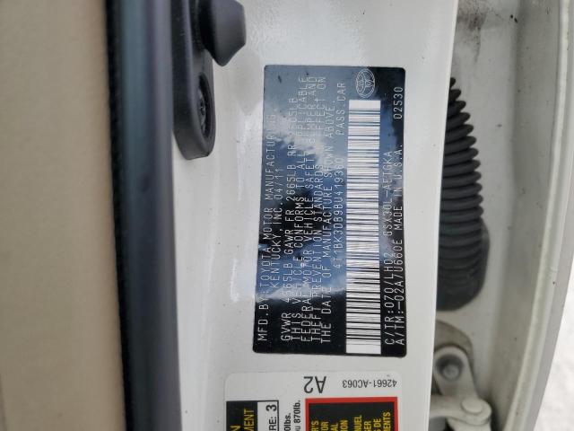 4T1BK3DB9BU419360 - 2011 TOYOTA AVALON BASE 白色 照片 12