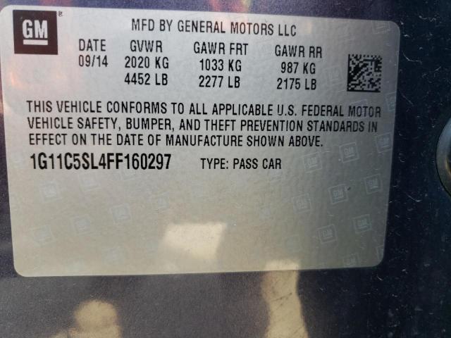 1G11C5SL4FF160297 - 2015 CHEVROLET MALIBU 1LT Niebieski zdjęcie 13