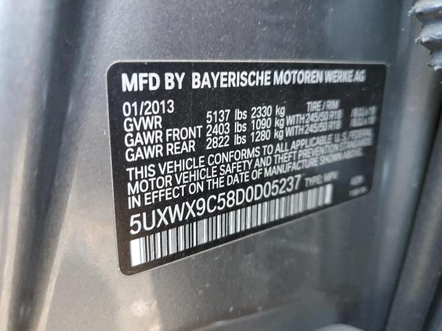 5UXWX9C58D0D05237 - 2013 BMW X3 XDRIVE28I GRAY photo 13