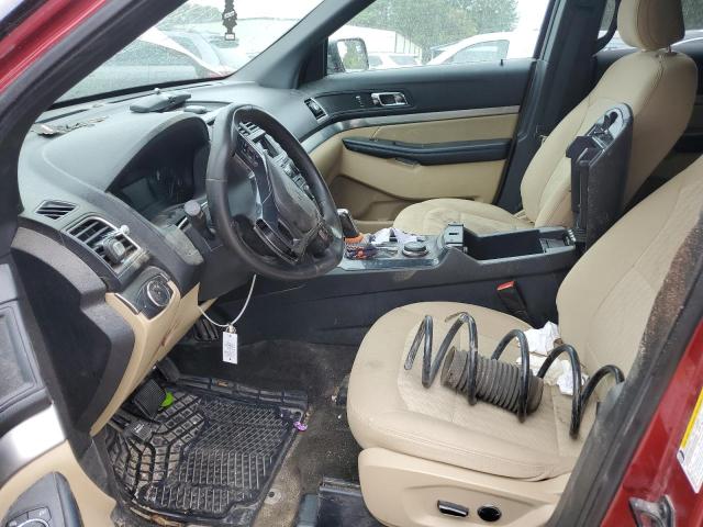 1FM5K8B88HGD65073 - 2017 FORD EXPLORER BURGUNDY photo 7