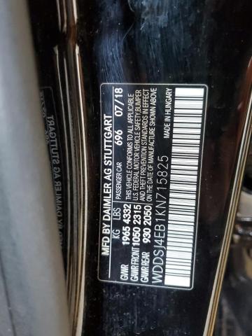 WDDSJ4EB1KN715825 - 2019 MERCEDES-BENZ CLA 250 BLACK photo 12