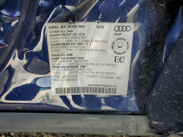 WA1ENAFY5K2072128 - 2019 AUDI Q5 PROGRESSIV S-LINE BLUE photo 13
