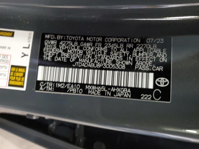 JTDADABU8P3005308 - 2023 TOYOTA PRIUS LE GRAY photo 12