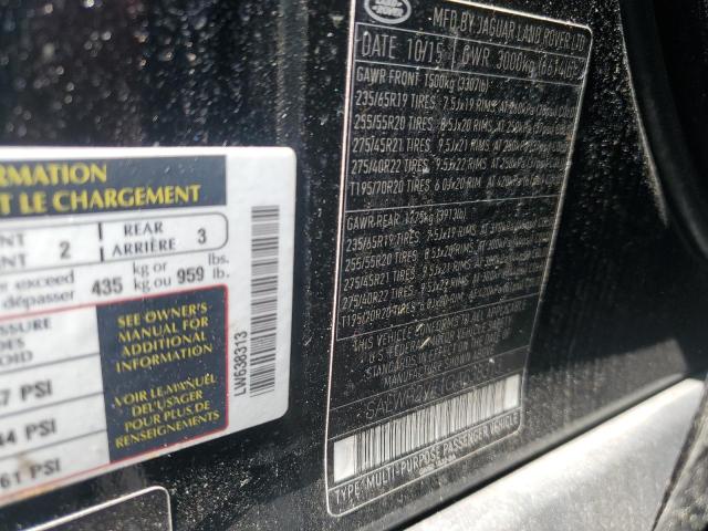 SALWR2VF1GA638313 - 2016 LAND ROVER RANGE ROVE HSE BLACK photo 13