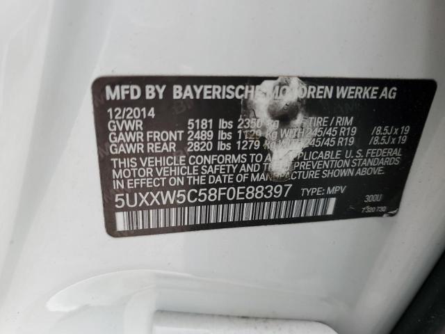 5UXXW5C58F0E88397 - 2015 BMW X4 XDRIVE35I WHITE photo 13