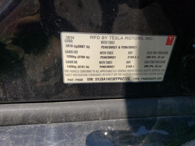 5YJSA1H23EFP62720 - 2014 TESLA MODEL S Սև լուսանկար 12