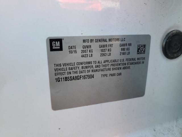 1G11B5SA8GF167904 - 2016 CHEVROLET MALIBU LIM LS WHITE photo 12