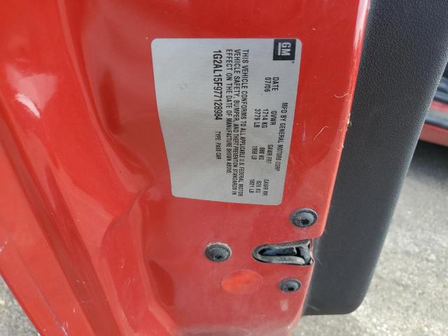 1G2AL15F977128984 - 2007 PONTIAC G5 Kırmızı fotoğraf 12