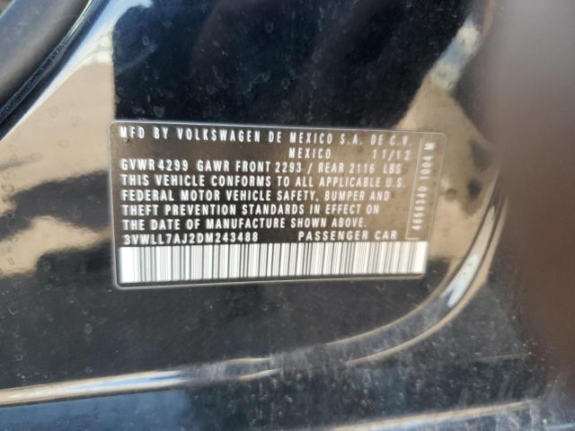 3VWLL7AJ2DM243488 - 2013 VOLKSWAGEN JETTA TDI BLACK photo 12