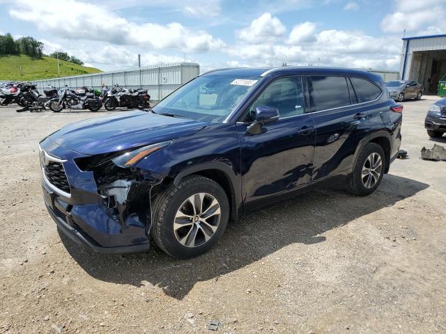 5TDGZRBH3NS227229 - 2022 TOYOTA HIGHLANDER XLE BLUE photo 1