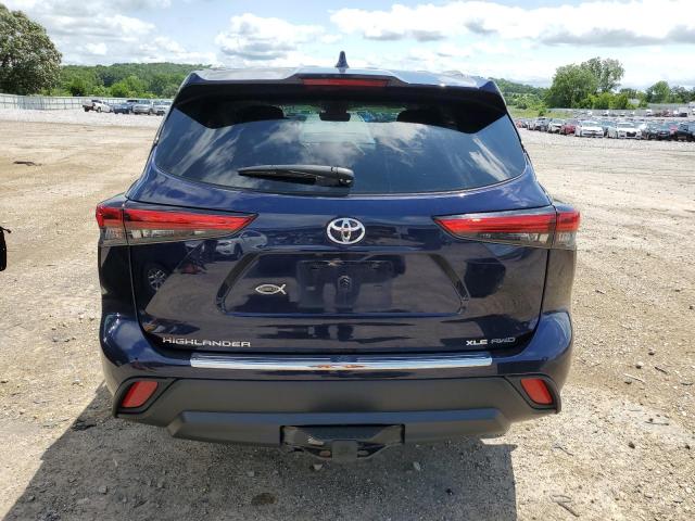 5TDGZRBH3NS227229 - 2022 TOYOTA HIGHLANDER XLE BLUE photo 6
