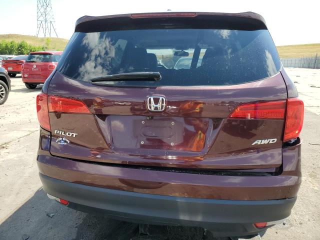 5FNYF6H58GB071222 - 2016 HONDA PILOT EXL MAROON photo 6