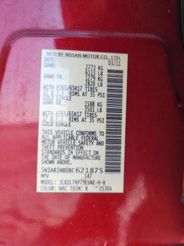 5N1AR1NB0BC621875 - 2011 NISSAN PATHFINDER S Rouge photo 13