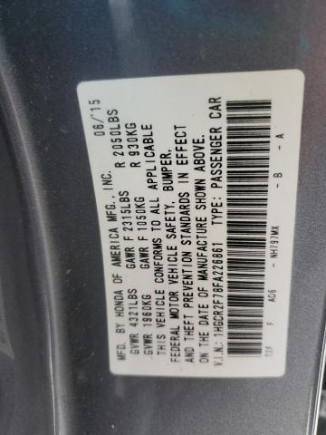 1HGCR2F78FA226861 - 2015 HONDA ACCORD EX 灰色 照片 12