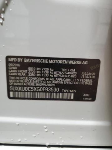 5UXKU0C5XG0F93530 - 2016 BMW X6 SDRIVE35I WHITE photo 13