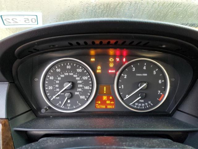WBANU53578CT14301 - 2008 BMW 5 SERIES I ლურჯი ფოტო 9