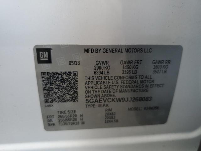 5GAEVCKW9JJ268083 - 2018 BUICK ENCLAVE AVENIR WHITE photo 13