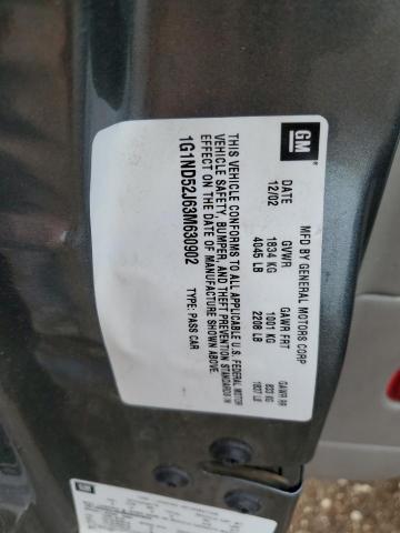 1G1ND52J63M630902 - 2003 CHEVROLET MALIBU BLUE photo 13