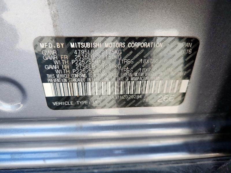 JA4AD3A31HZ029284 - 2017 MITSUBISHI OUTLANDER SE SILVER photo 14