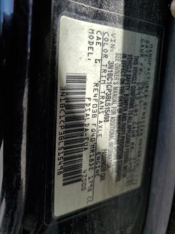 3N1BC1CP3BL515498 - 2011 NISSAN VERSA S BLACK photo 13