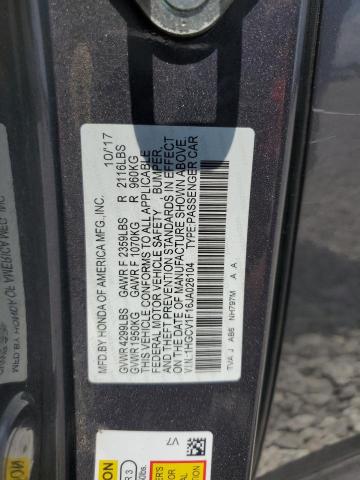 1HGCV1F16JA026104 - 2018 HONDA ACCORD LX 石墨色 照片 13