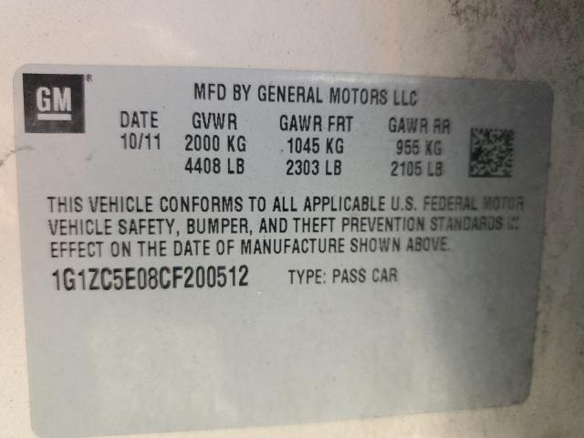 1G1ZC5E08CF200512 - 2012 CHEVROLET MALIBU 1LT Złoty zdjęcie 12