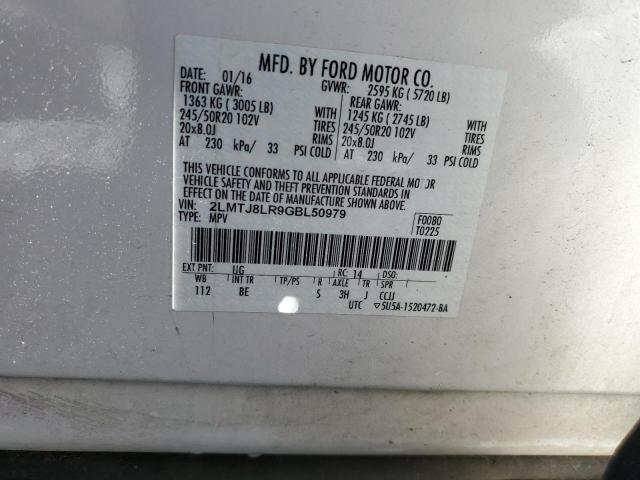 2LMTJ8LR9GBL50979 - 2016 LINCOLN MKX RESERVE 白色 照片 14