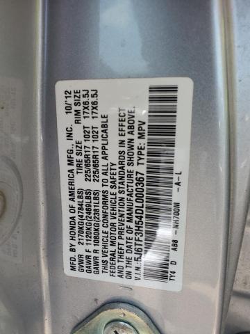 5J6TF3H54DL000367 - 2013 HONDA CROSSTOUR EXL ვერცხლისფერი ფოტო 12