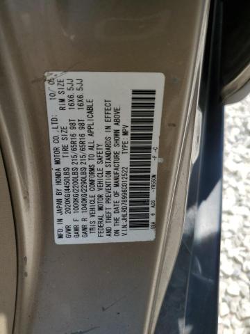 JHLRD78996C012522 - 2006 HONDA CR-V SE TAN photo 13