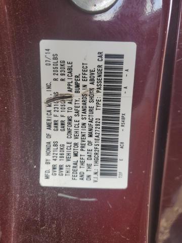 1HGCR2F51EA272920 - 2014 HONDA ACCORD SPORT MAROON photo 12
