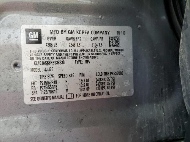 KL4CJASB6KB938830 - 2019 BUICK ENCORE PREFERRED Boz foto 12