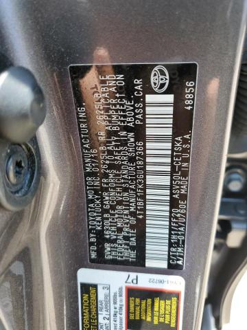 4T1BF1FK3GU187366 - 2016 TOYOTA CAMRY LE GRAY photo 12