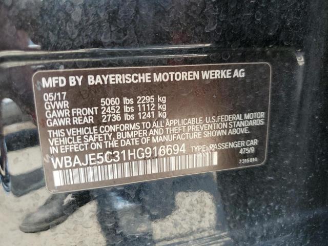 WBAJE5C31HG916694 - 2017 BMW 540 I BLACK photo 13