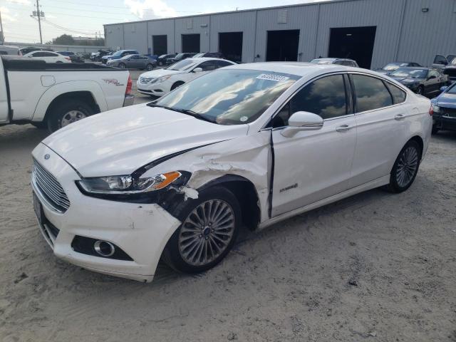 3FA6P0RU1ER292363 - 2014 FORD FUSION TITANIUM HEV WHITE photo 1