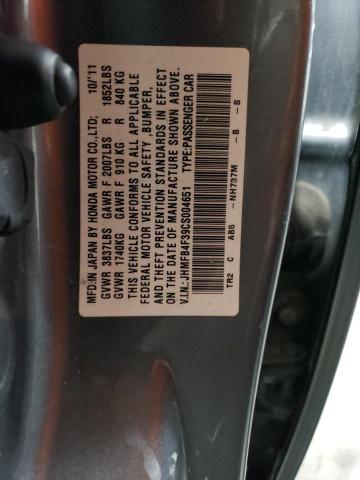 JHMFB4F39CS004651 - 2012 HONDA CIVIC HYBRID L GRAY photo 13