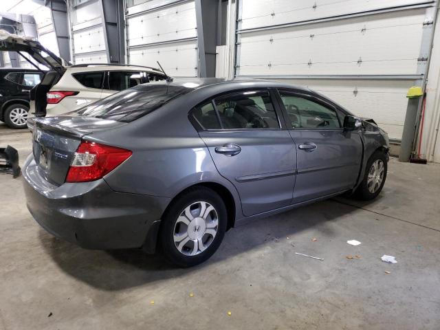 JHMFB4F39CS004651 - 2012 HONDA CIVIC HYBRID L GRAY photo 3